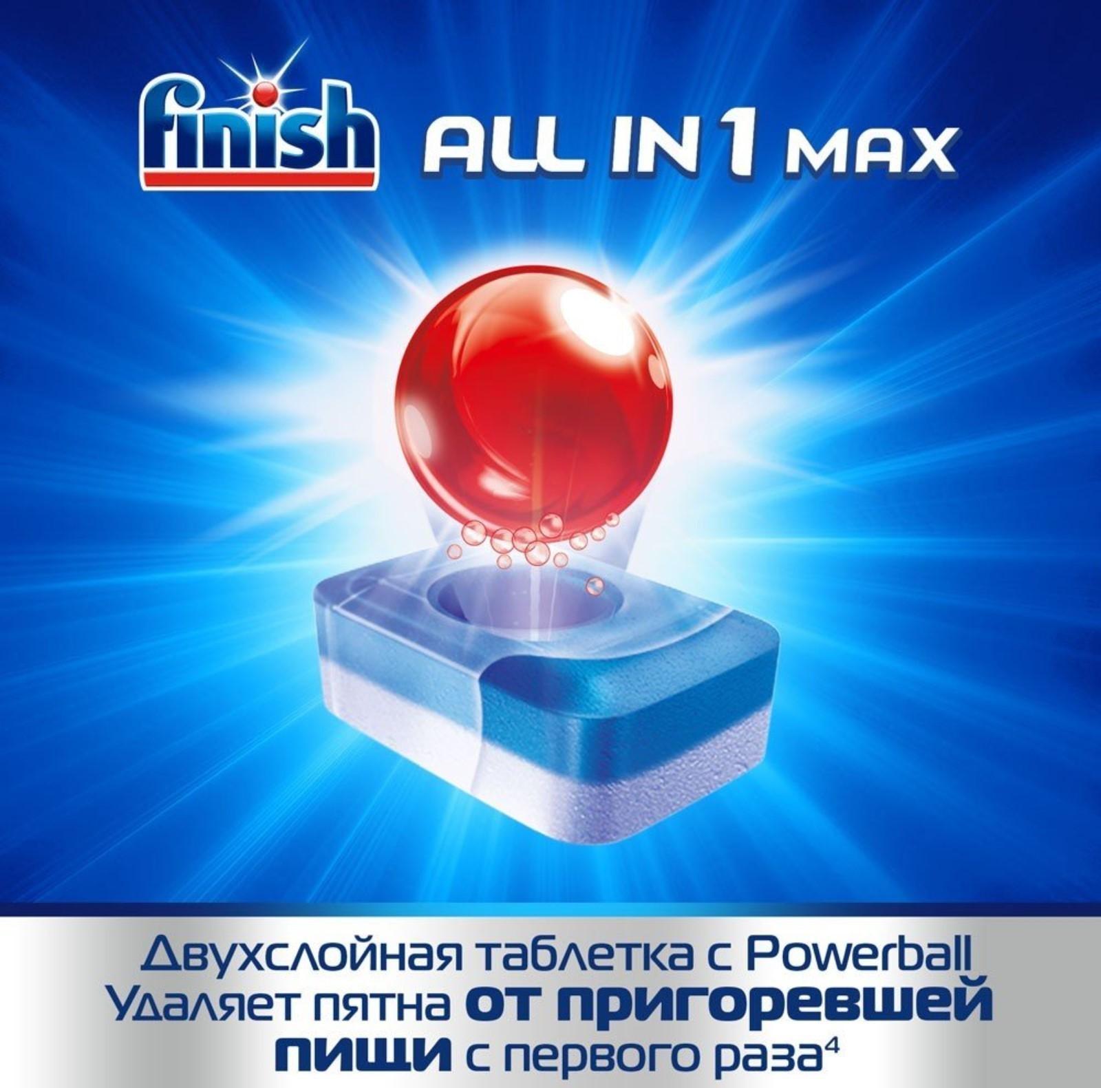 Таблетки для посудомоечных машин Finish All in1 Shine&Protect, 50 шт