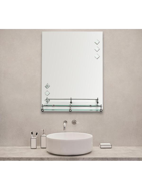 Зеркало в ванную комнату Ассоona, 60×45 см, A616, 1 полка