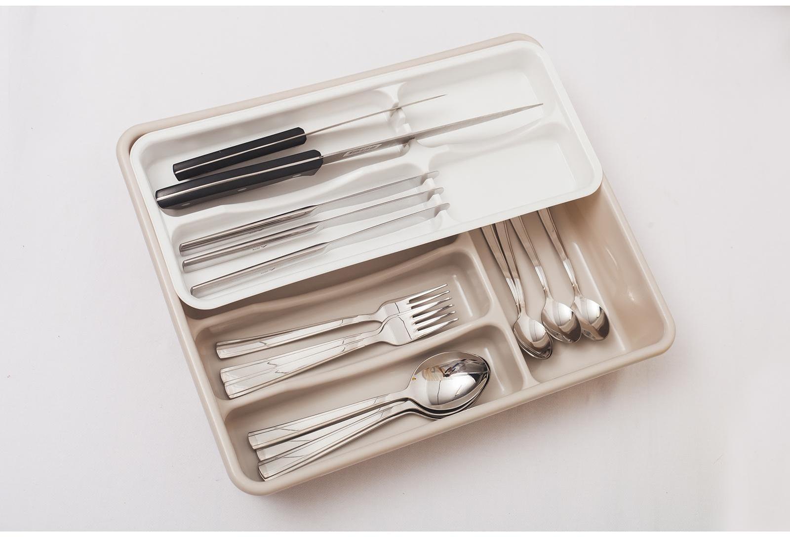 Лоток двойной для столовых приборов, цвет МИКС