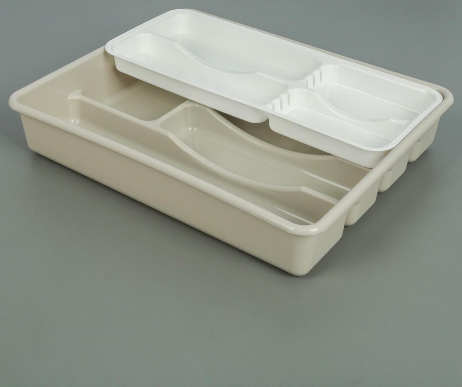 Лоток двойной для столовых приборов, цвет МИКС