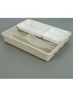 Лоток двойной для столовых приборов, цвет МИКС