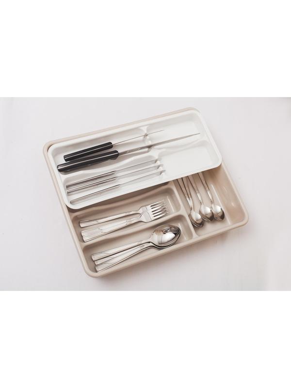 Лоток двойной для столовых приборов, цвет МИКС