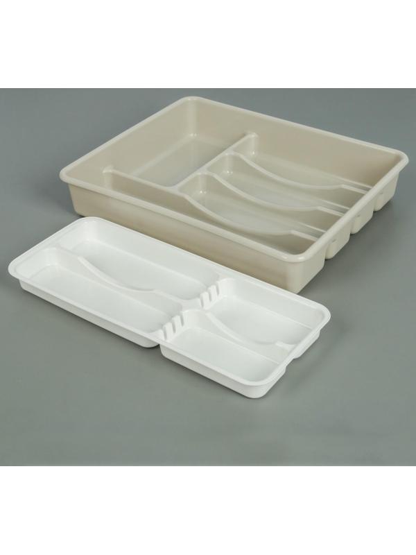 Лоток двойной для столовых приборов, цвет МИКС