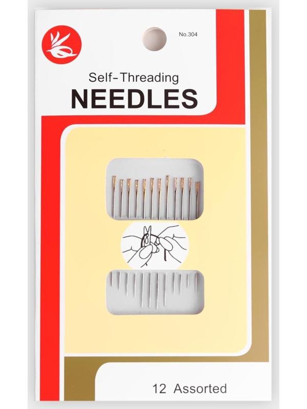 Иглы швейная, d = 0,8 мм, для слабовидящих, с золотым ушком, 12 шт