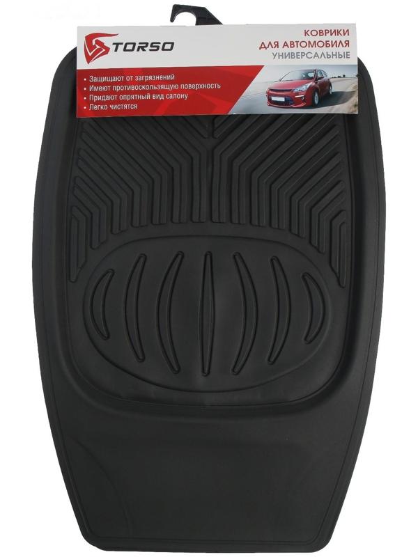Коврики автомобильные TORSO, резина, 70×48 см, 48×48 см, черный, набор 5 шт