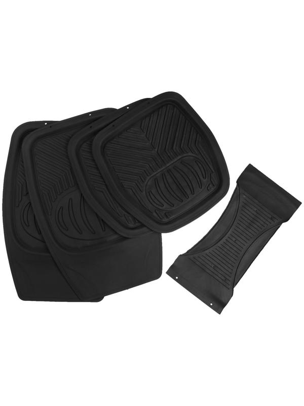 Коврики автомобильные TORSO, резина, 70×48 см, 48×48 см, черный, набор 5 шт