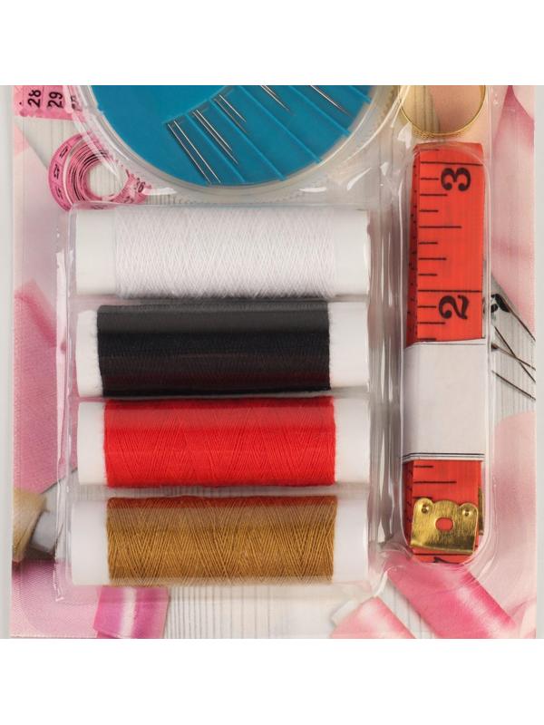 Швейный набор, 22 предмета, в блистере, 20 × 10,5 см, цвет МИКС