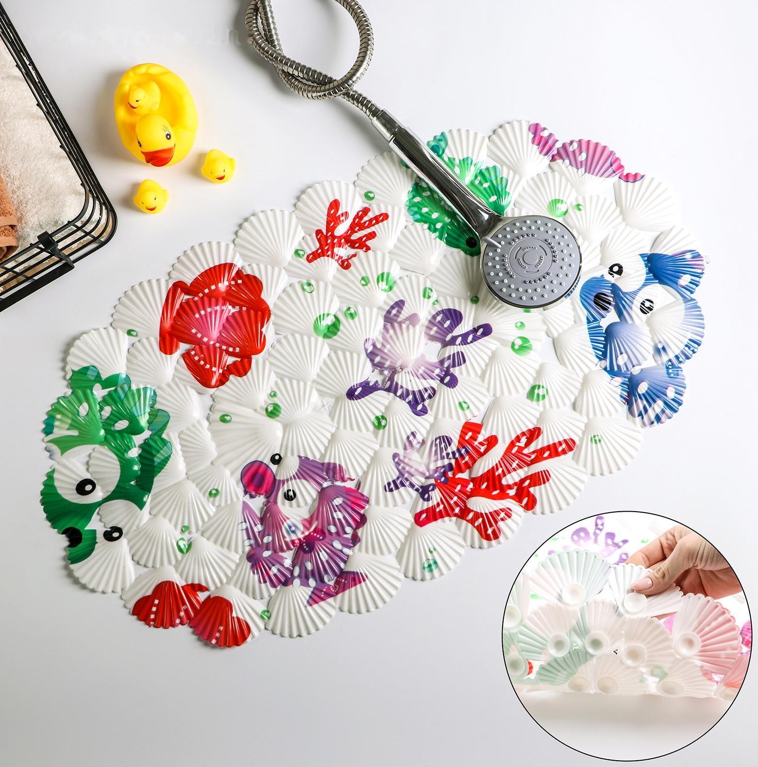 SPA-коврик для ванны на присосках Доляна «Рыбка-шар», 39×69 см