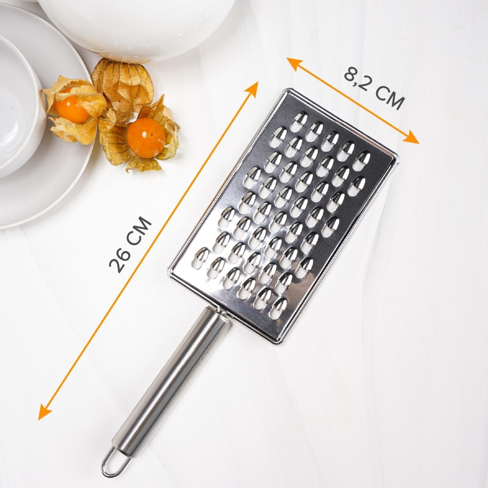 Тёрка Доляна «Металлик», 14×8 см, крупная, с ручкой, цвет хромированный