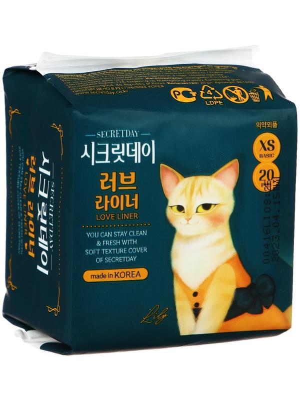 Прокладки ежедневные «Secret Day Love Liner», ультратонкие, дышащие, органические, 20 шт.