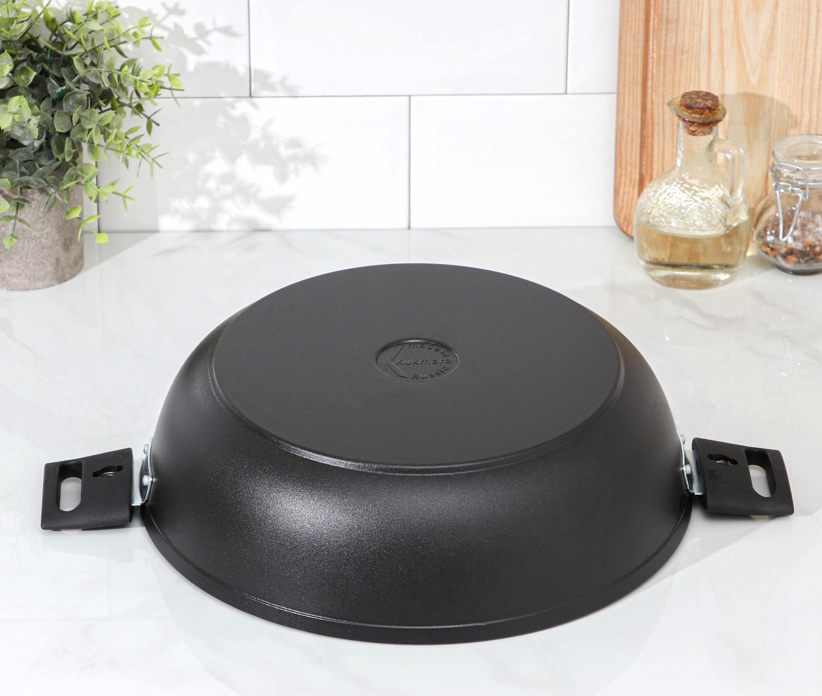 Сковорода «Традиция», d=30 см, съёмные ручки, антипригарное покрытие, цвет чёрный