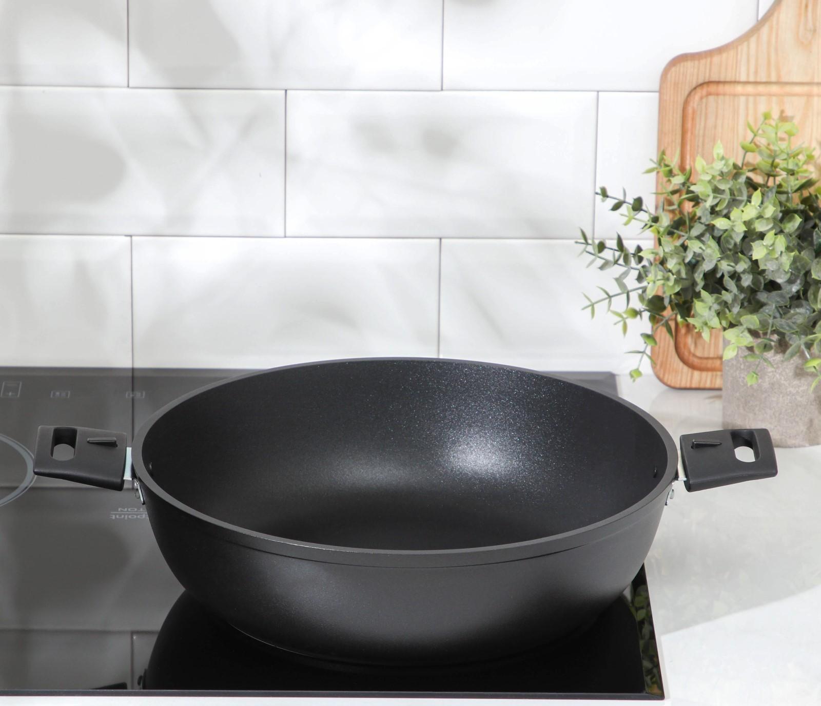 Сковорода «Традиция», d=30 см, съёмные ручки, антипригарное покрытие, цвет чёрный