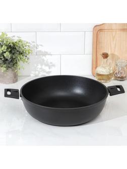 Сковорода «Традиция», d=30 см, съёмные ручки, антипригарное покрытие, цвет чёрный