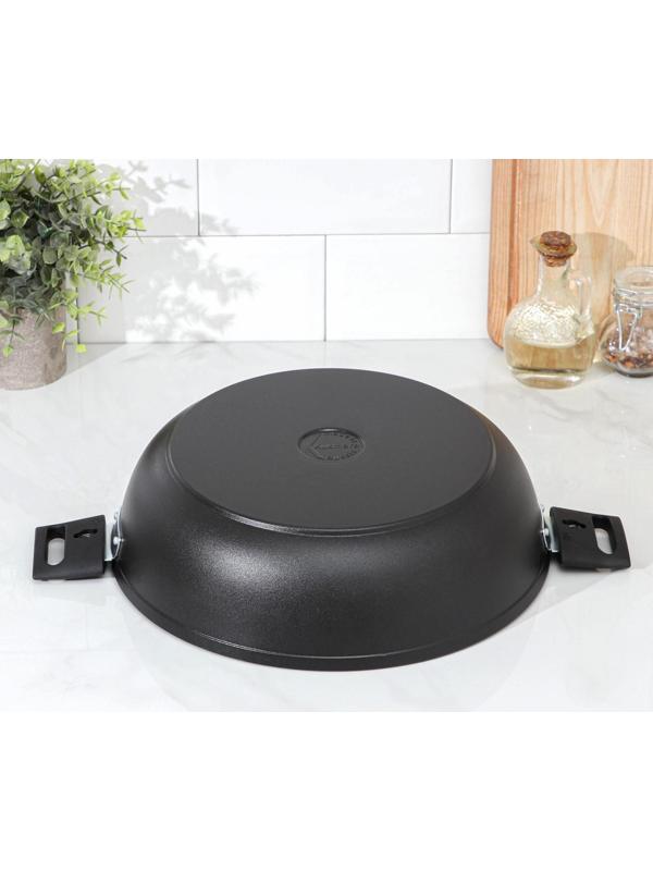 Сковорода «Традиция», d=30 см, съёмные ручки, антипригарное покрытие, цвет чёрный