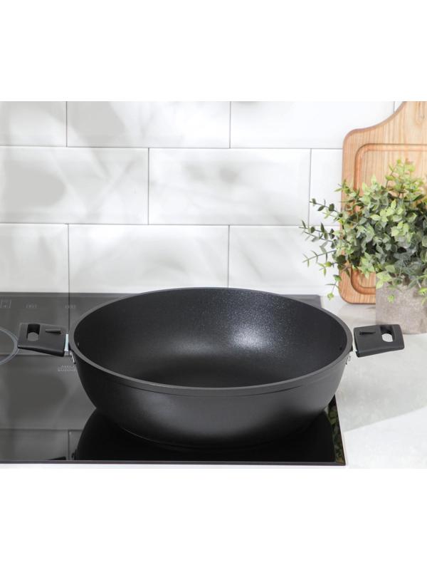 Сковорода «Традиция», d=30 см, съёмные ручки, антипригарное покрытие, цвет чёрный