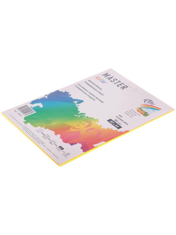 Бумага цветная А4 Mix Neon, 40 листов, 4 цвета по 10 листов, 80 г/м2