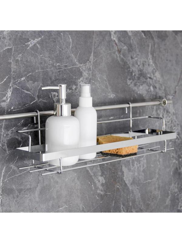 Полка на рейлинг Доляна, 38×11×11,2 см, цвет хром