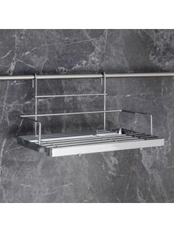 Полка на рейлинг Доляна, 24,5×17×14,5 см, цвет хром