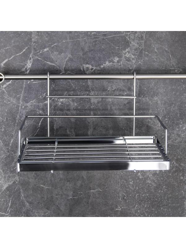 Полка на рейлинг Доляна, 24,5×17×14,5 см, цвет хром