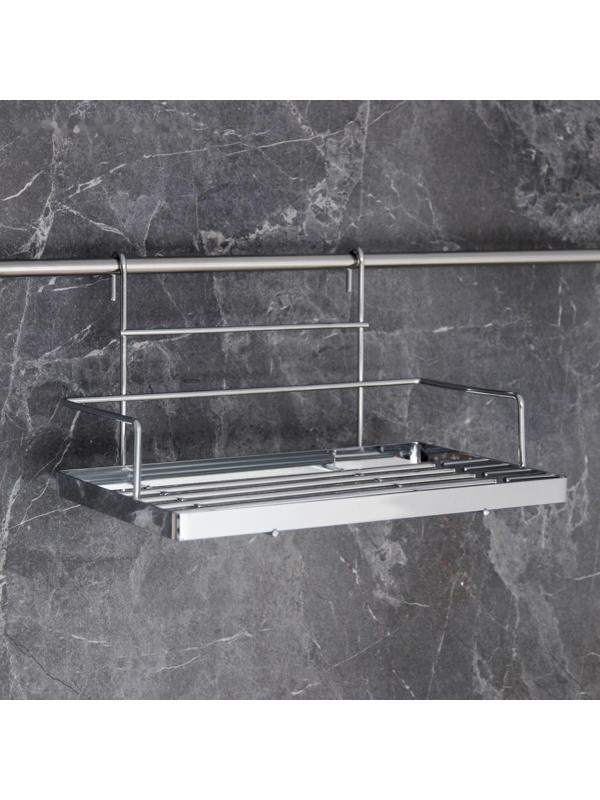 Полка на рейлинг Доляна, 24,5×17×14,5 см, цвет хром