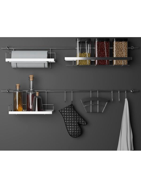 Рейлинговая система для кухни Доляна: базовый набор, 16 предметов