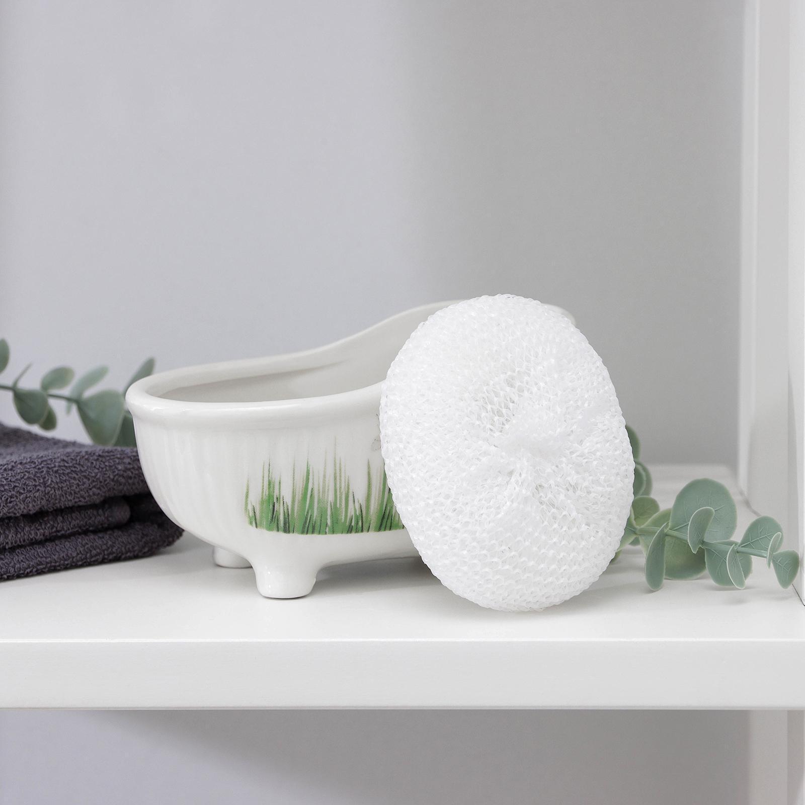 Подставка с губкой Доляна «Травка», 250 мл, ванна