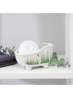 Подставка с губкой Доляна «Травка», 250 мл, ванна