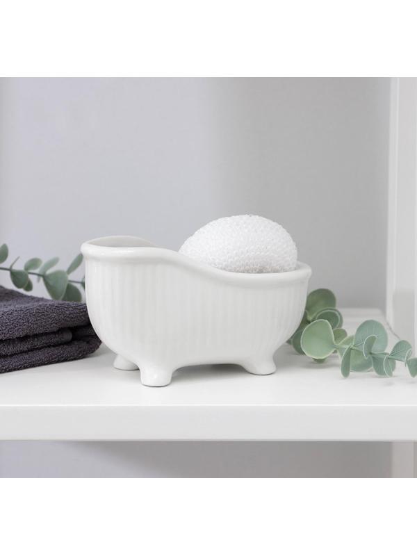 Подставка с губкой Доляна «Травка», 250 мл, ванна