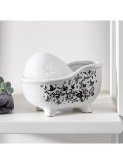 Подставка с губкой Доляна «Бабочки», 250 мл