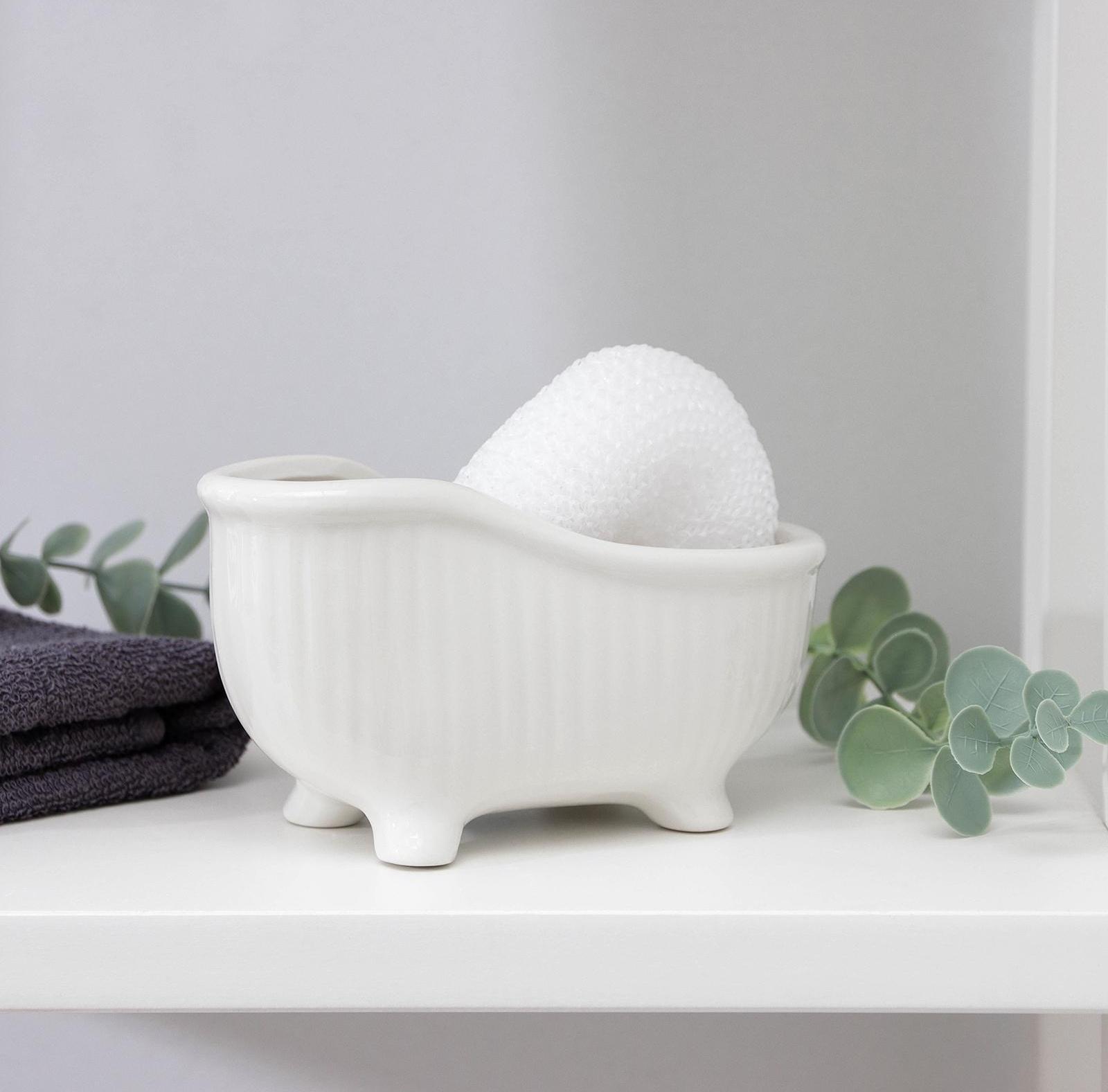 Подставка с губкой Доляна «Розетта», 250 мл, ванна