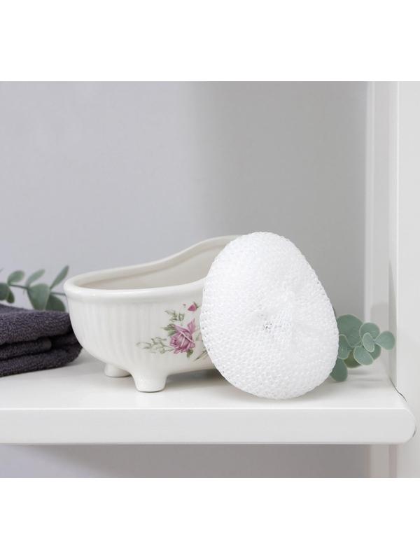 Подставка с губкой Доляна «Розетта», 250 мл, ванна