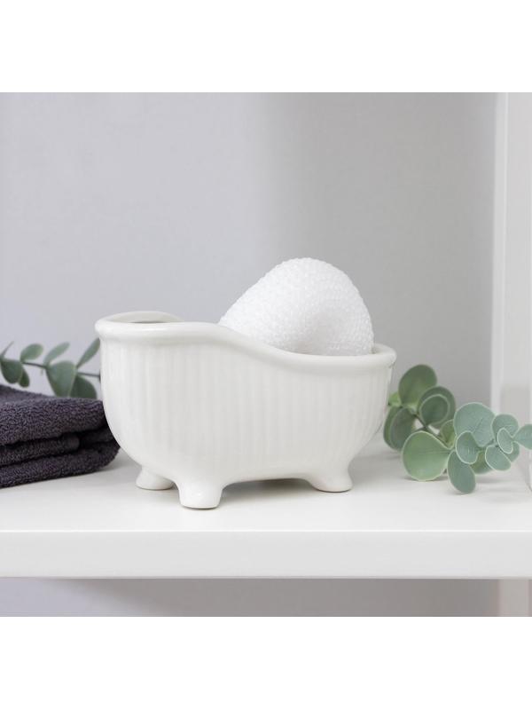 Подставка с губкой Доляна «Розетта», 250 мл, ванна