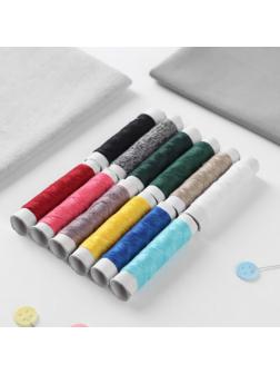 Набор ниток, 9,5 м, 12 шт, цвет МИКС