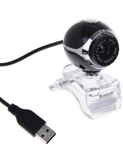 Веб-камера Defender C-090, 0.3 Мп, 640x480, микрофон, черная