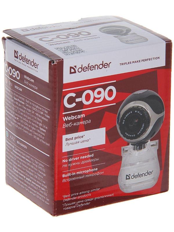 Веб-камера Defender C-090, 0.3 Мп, 640x480, микрофон, черная