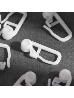 Крючок для штор, роликовый, 25 × 10 мм, цвет белый