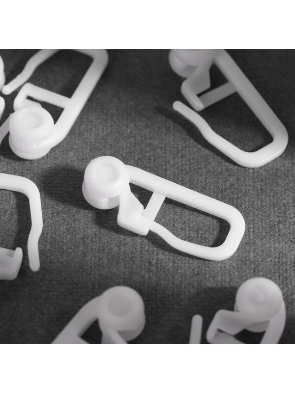 Крючок для штор, роликовый, 25 × 10 мм, цвет белый