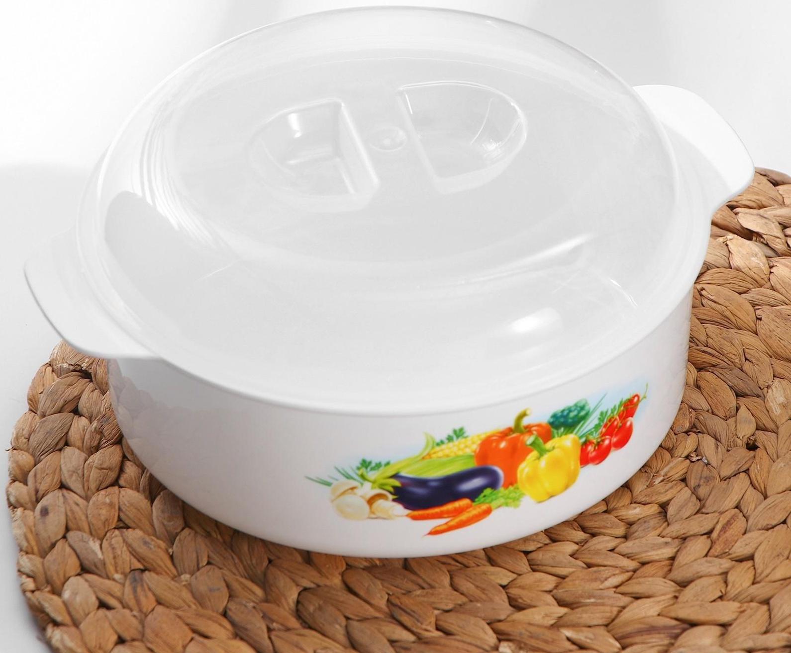 Кастрюля для СВЧ-печи, 2,1 л, цвет МИКС