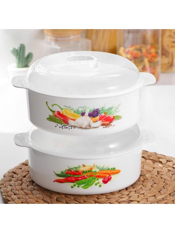 Кастрюля для СВЧ-печи, 2,1 л, цвет МИКС