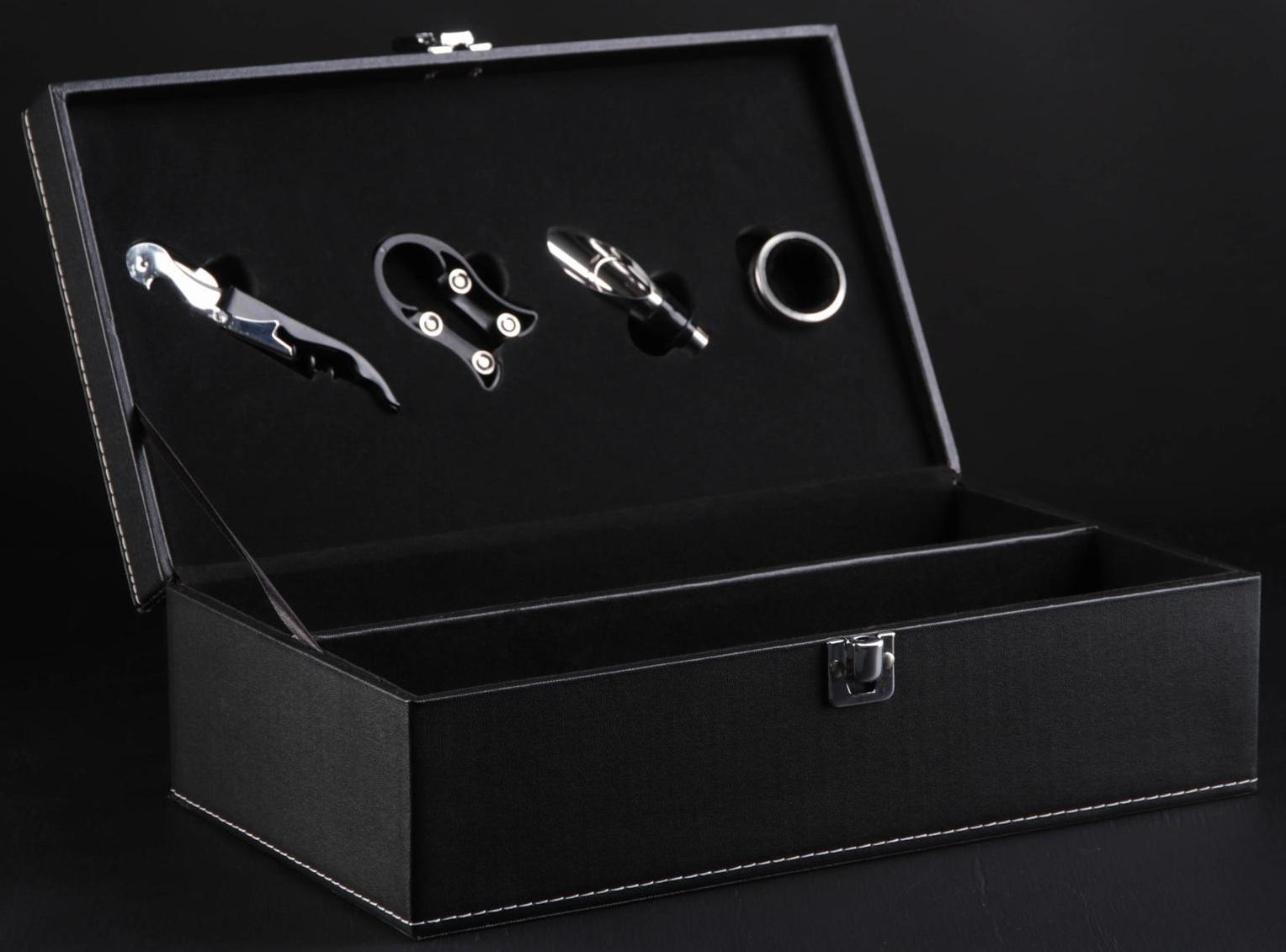 Набор для вина на 2 бутылки «Премьер» 4 предмета: штопор, пробка, воронка, кольцо