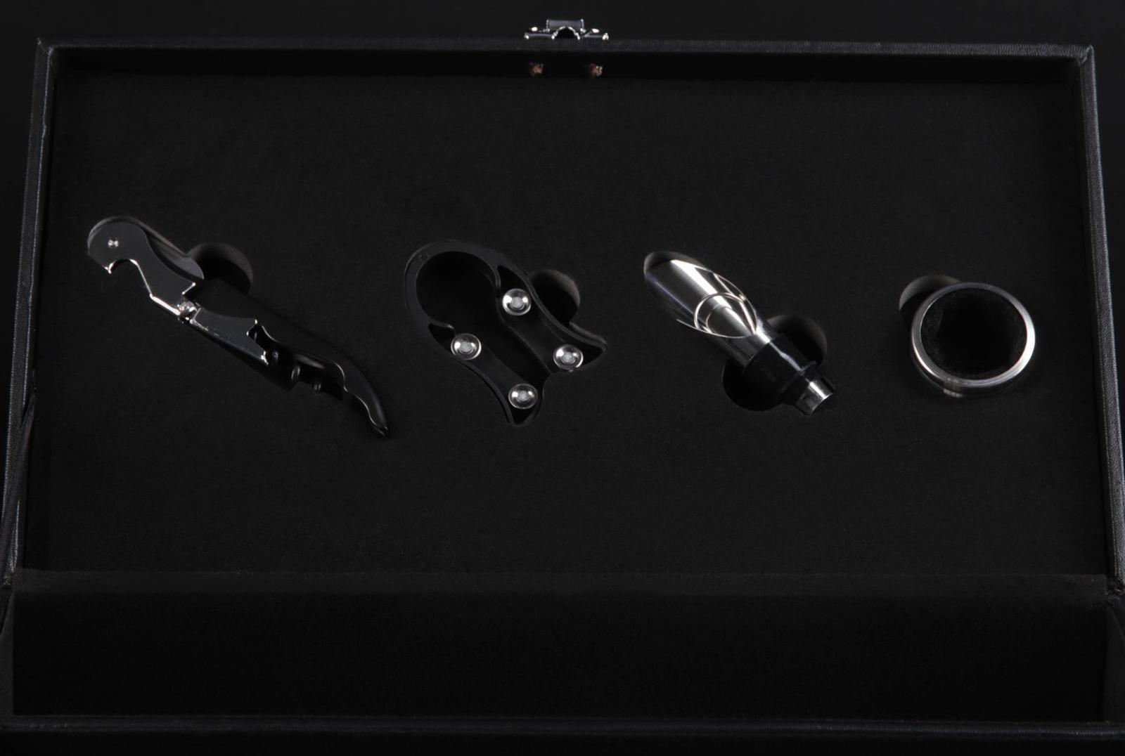 Набор для вина на 2 бутылки «Премьер» 4 предмета: штопор, пробка, воронка, кольцо