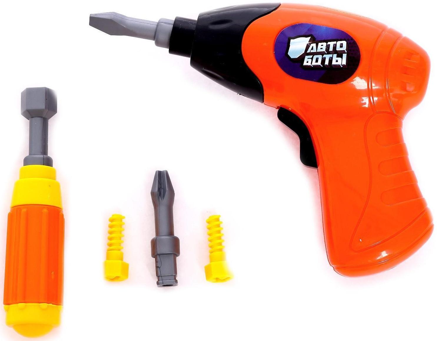 Конструктор-машина «Мега робот», 3 в 1, со световым шуруповёртом, работает от батареек