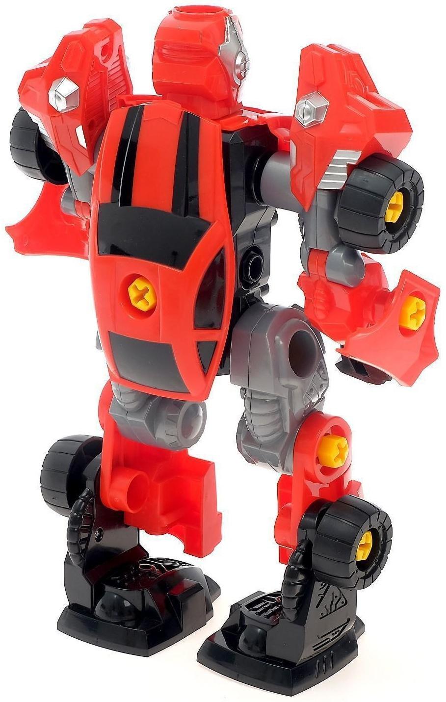 Конструктор-машина «Мега робот», 3 в 1, со световым шуруповёртом, работает от батареек