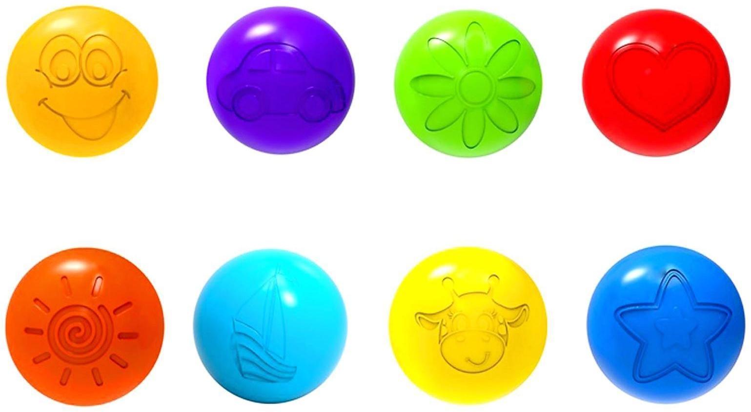 Шарики для сухого бассейна с рисунком, диаметр шара 7,5 см, набор 60 штук, разноцветные