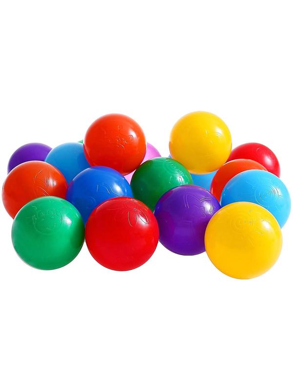 Шарики для сухого бассейна с рисунком, диаметр шара 7,5 см, набор 60 штук, разноцветные