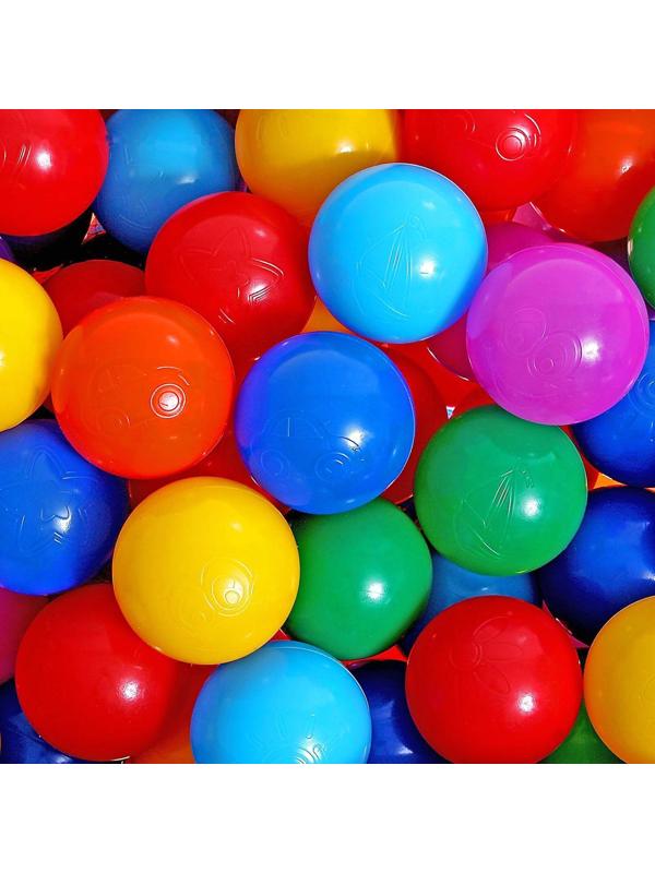 Шарики для сухого бассейна с рисунком, диаметр шара 7,5 см, набор 60 штук, разноцветные