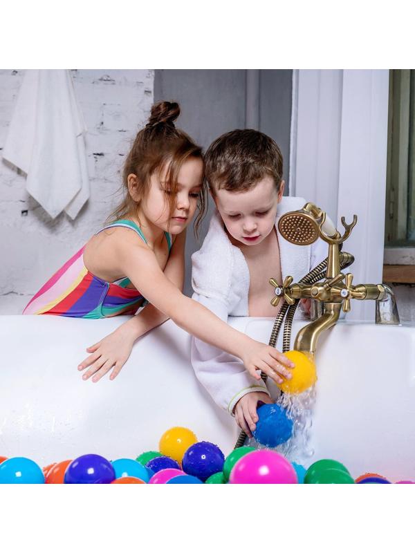 Шарики для сухого бассейна с рисунком, диаметр шара 7,5 см, набор 60 штук, разноцветные