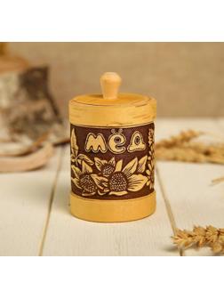 Туес «Цветочный», мёд, 6×9,5 см, береста