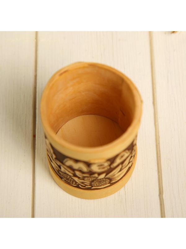 Туес «Цветочный», мёд, 6×9,5 см, береста