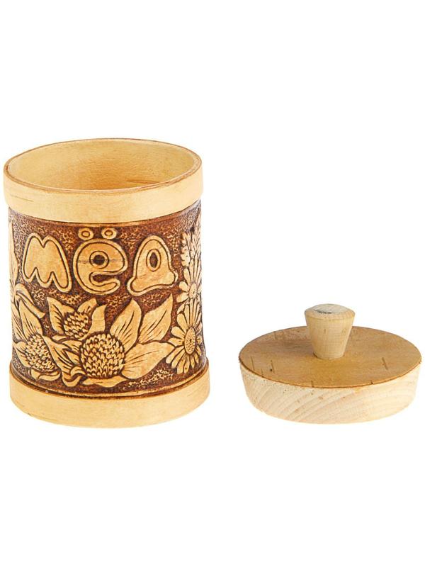 Туес «Цветочный», мёд, 6×9,5 см, береста